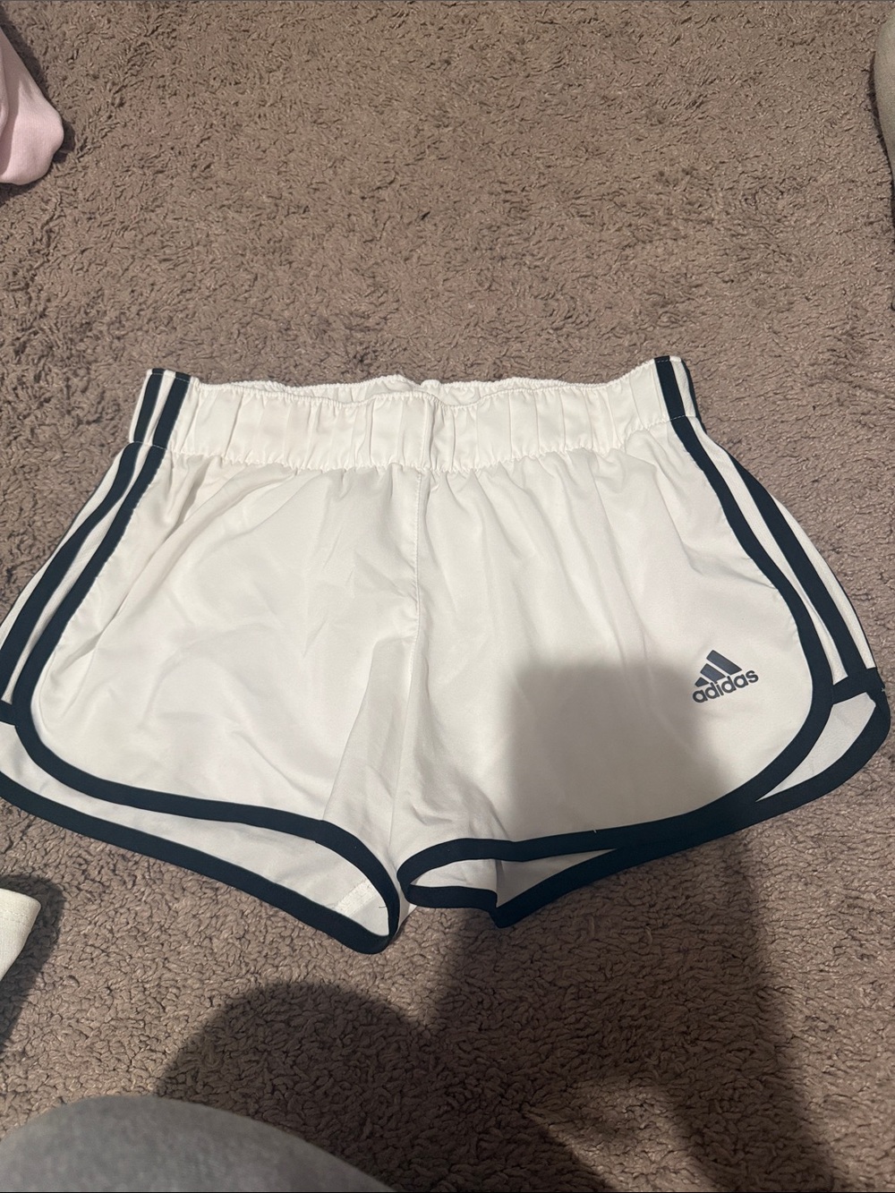 adidas White Athletic Shorts with Black Contrast Trim